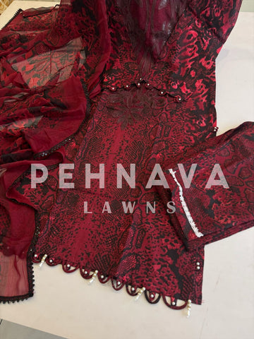 Floral Printed Ethnic Pak-Suit Ft. Chiffon/Cotton Dupatta-222