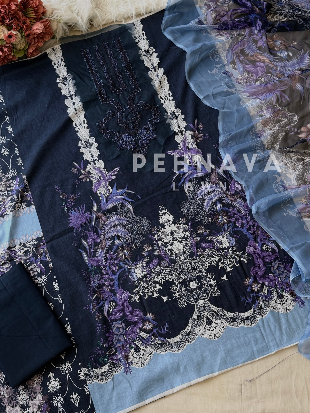 Signature Printed Lawn Unstitched Suit-1891