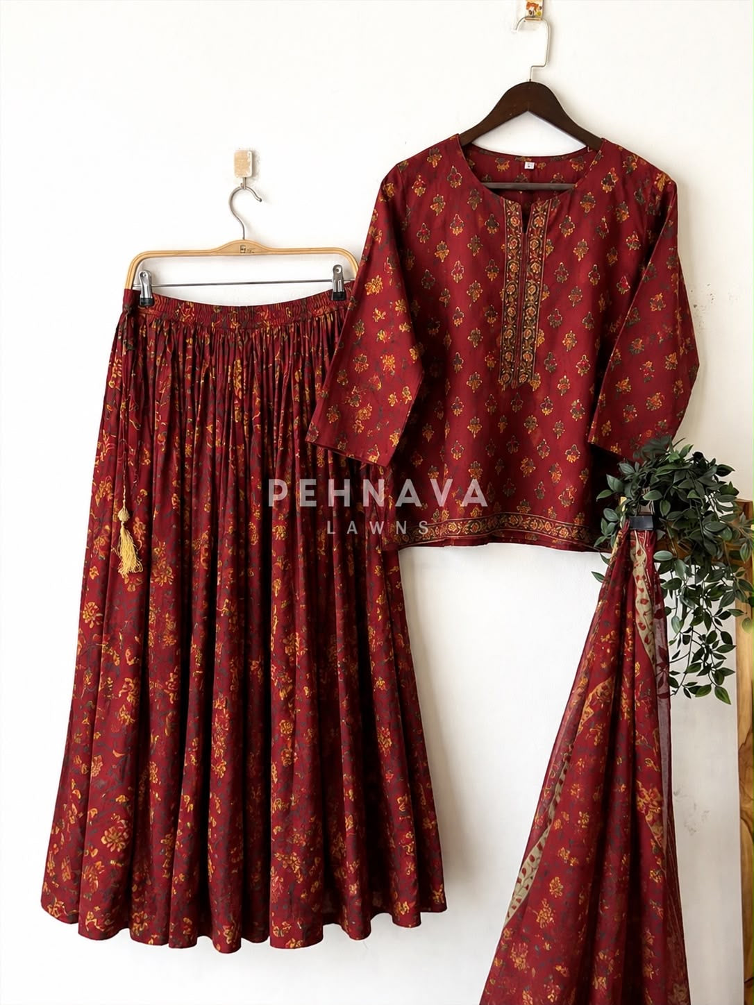 Floral Block Print Skirt Set 456