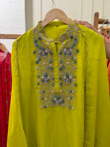 Indo western hand worked suit-green2170