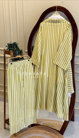 Striped Printed Three Piece Set 5137