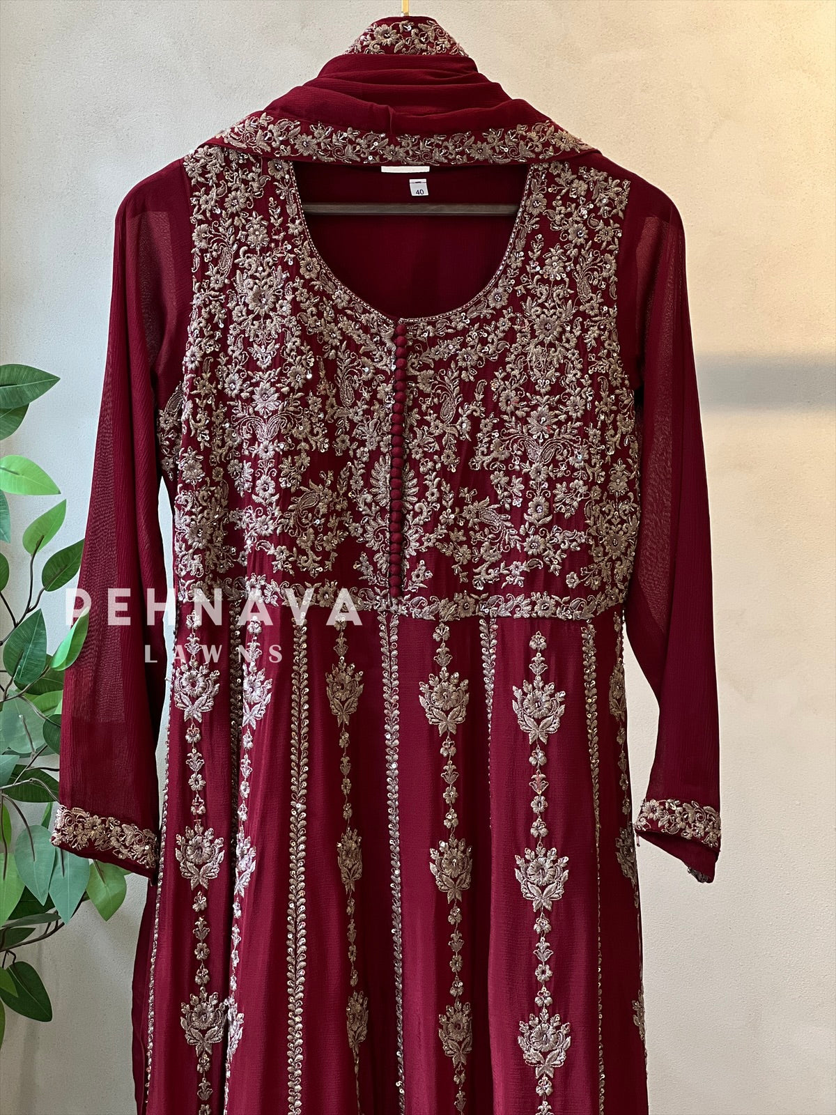 Handworked two piece anarkali set