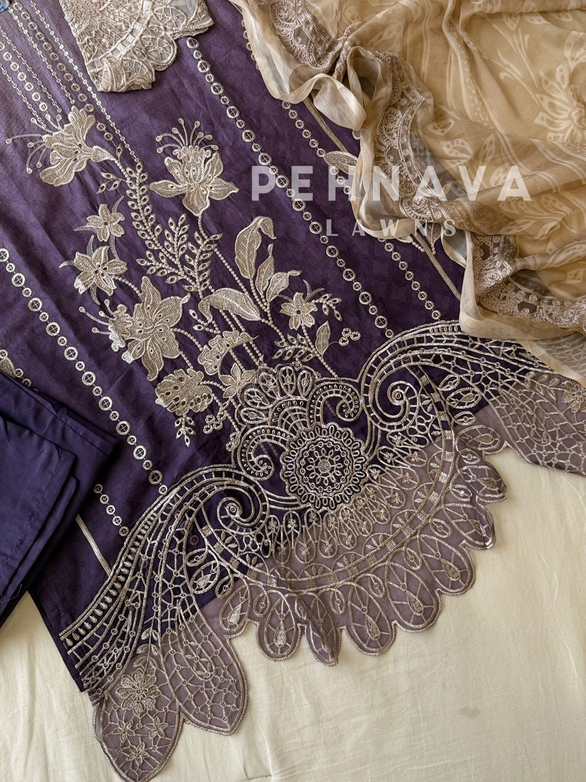 Cut Work Stitched Suit 1831