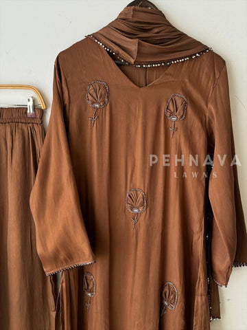 Shimmer A-line 3 peice Suit-3617 - Pehnava Lawns