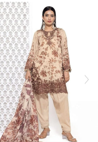 Khaadi Unstitched embroidered Lawn suit-7940