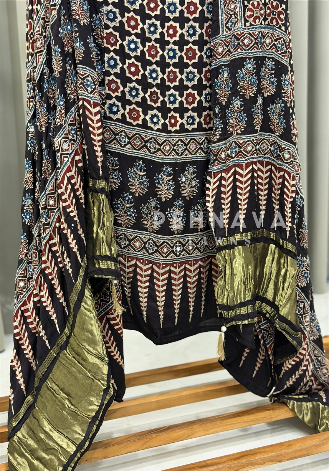 Ajrak Printed Unstitched Suit