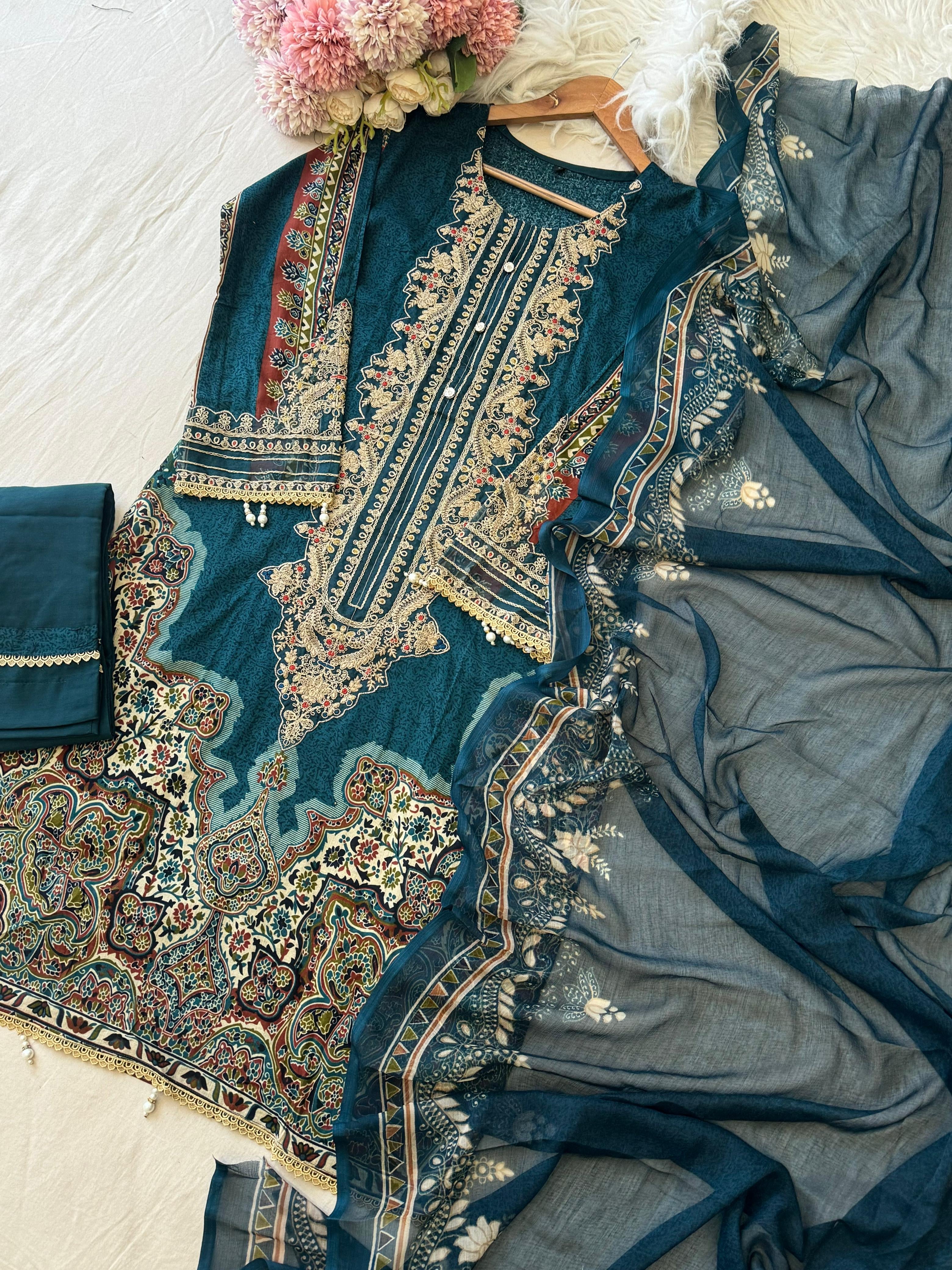 Blue Casual Pakistani Outfit 2201