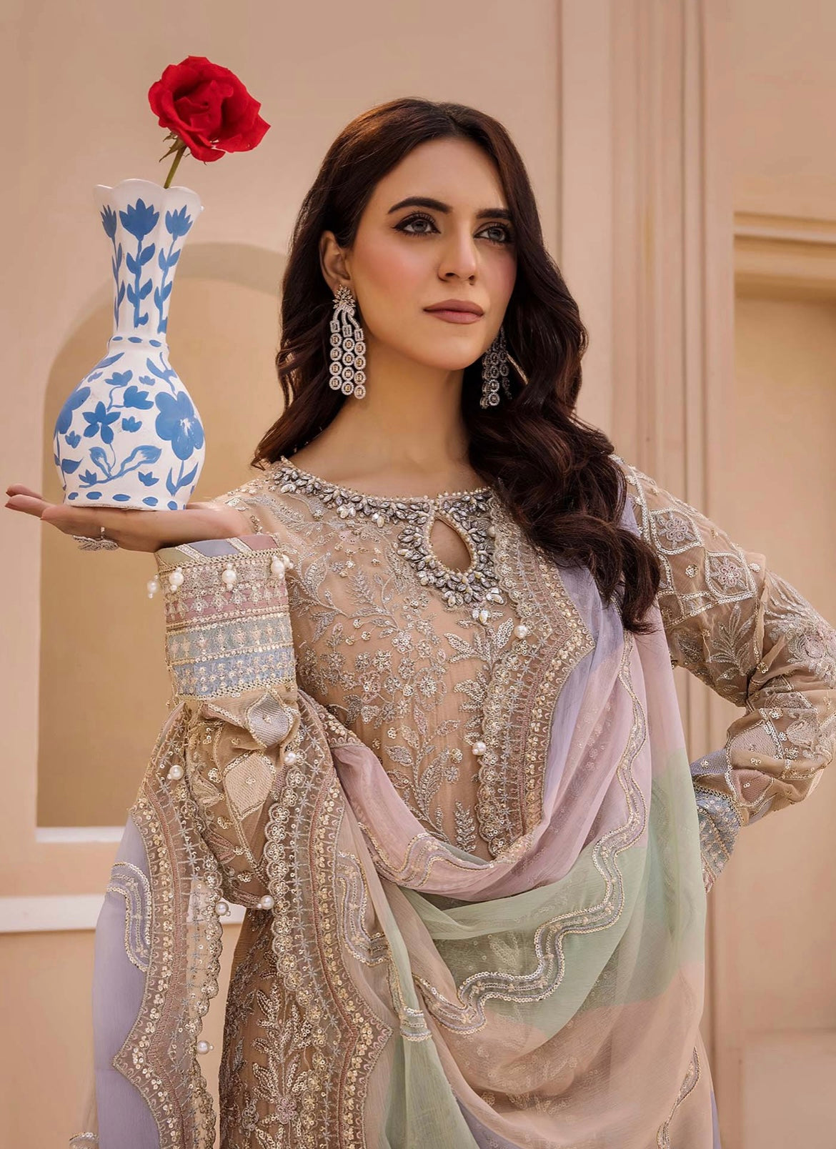 Semistitched Pure Chiffon Suit-1