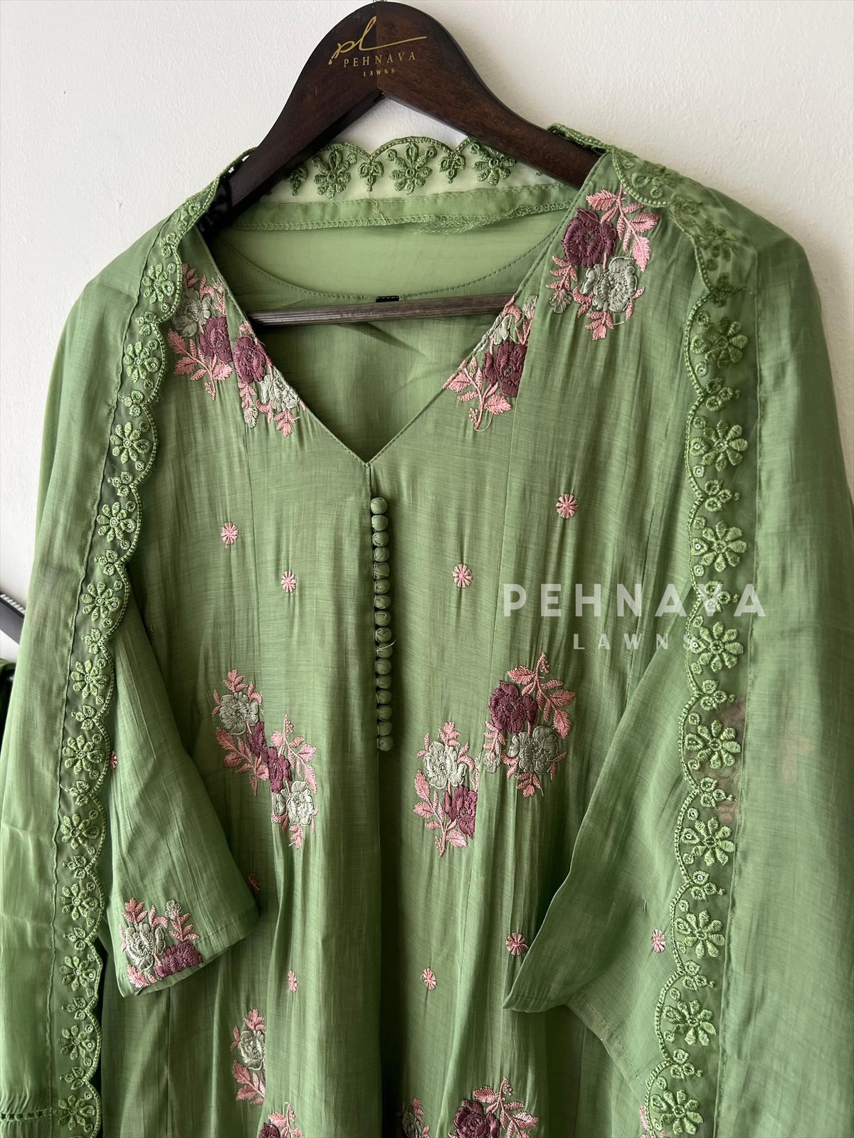 Embroidered Three Piece Suit-15686