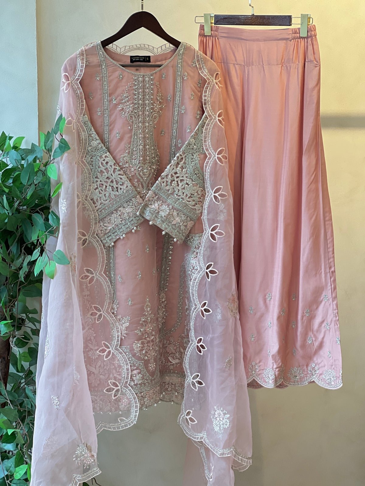 Sadabahar Organza Heavy Handworked Suit