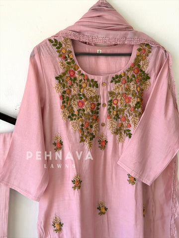 Thread Embroidered Chanderi Suit