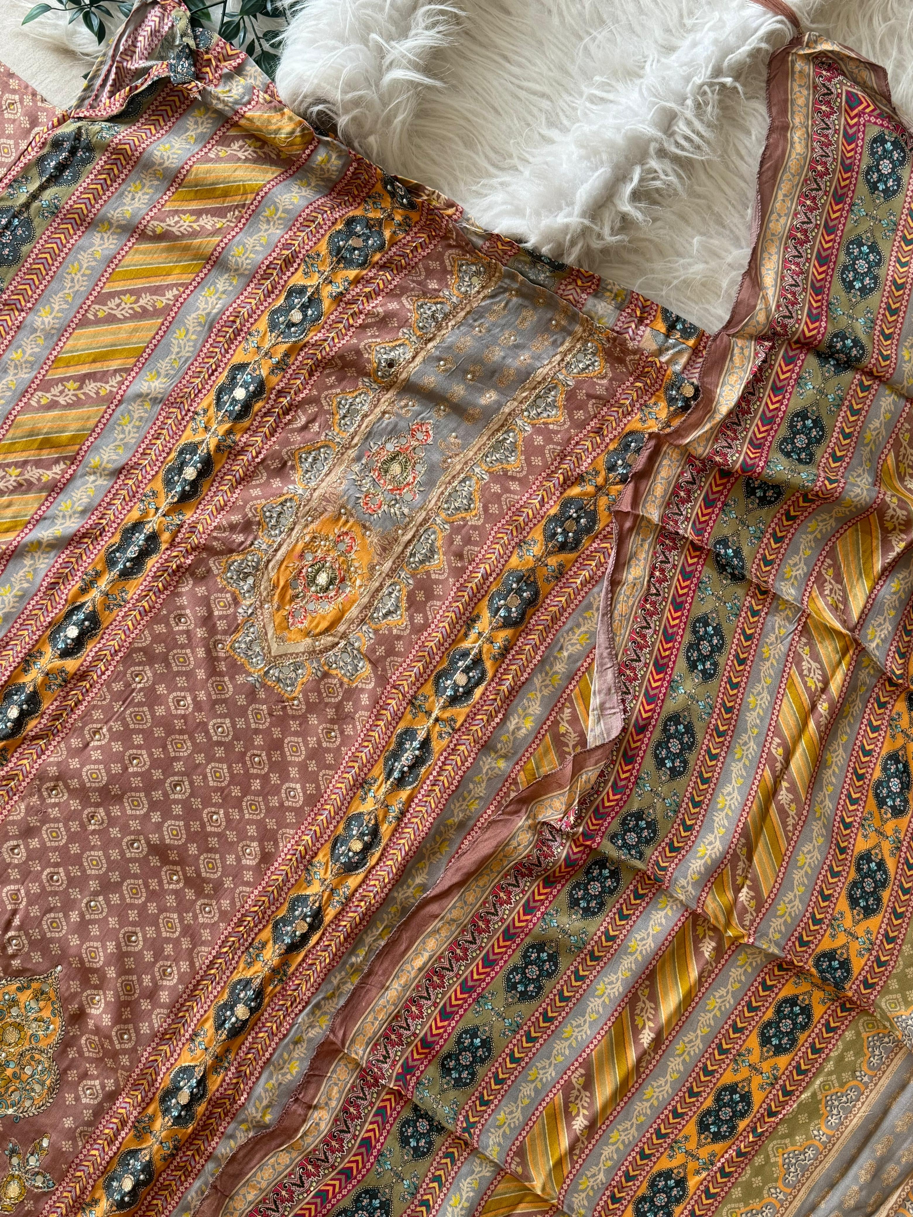 Muslin Suit with hand detailings-227