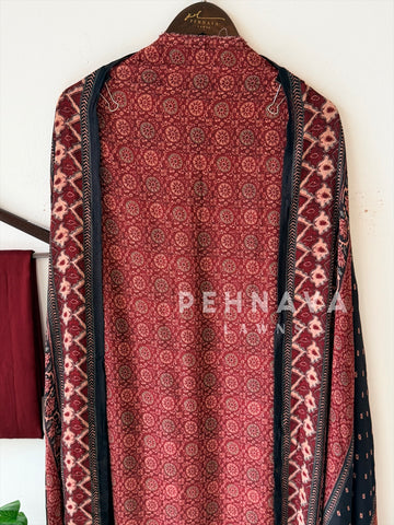 Ajrak Printed Unstitched Suit