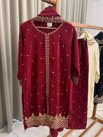 Premium Crepe suit with Handwork detailings