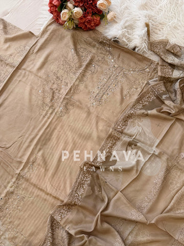 Muslin Unstitched Suit-338 - Pehnava Lawns