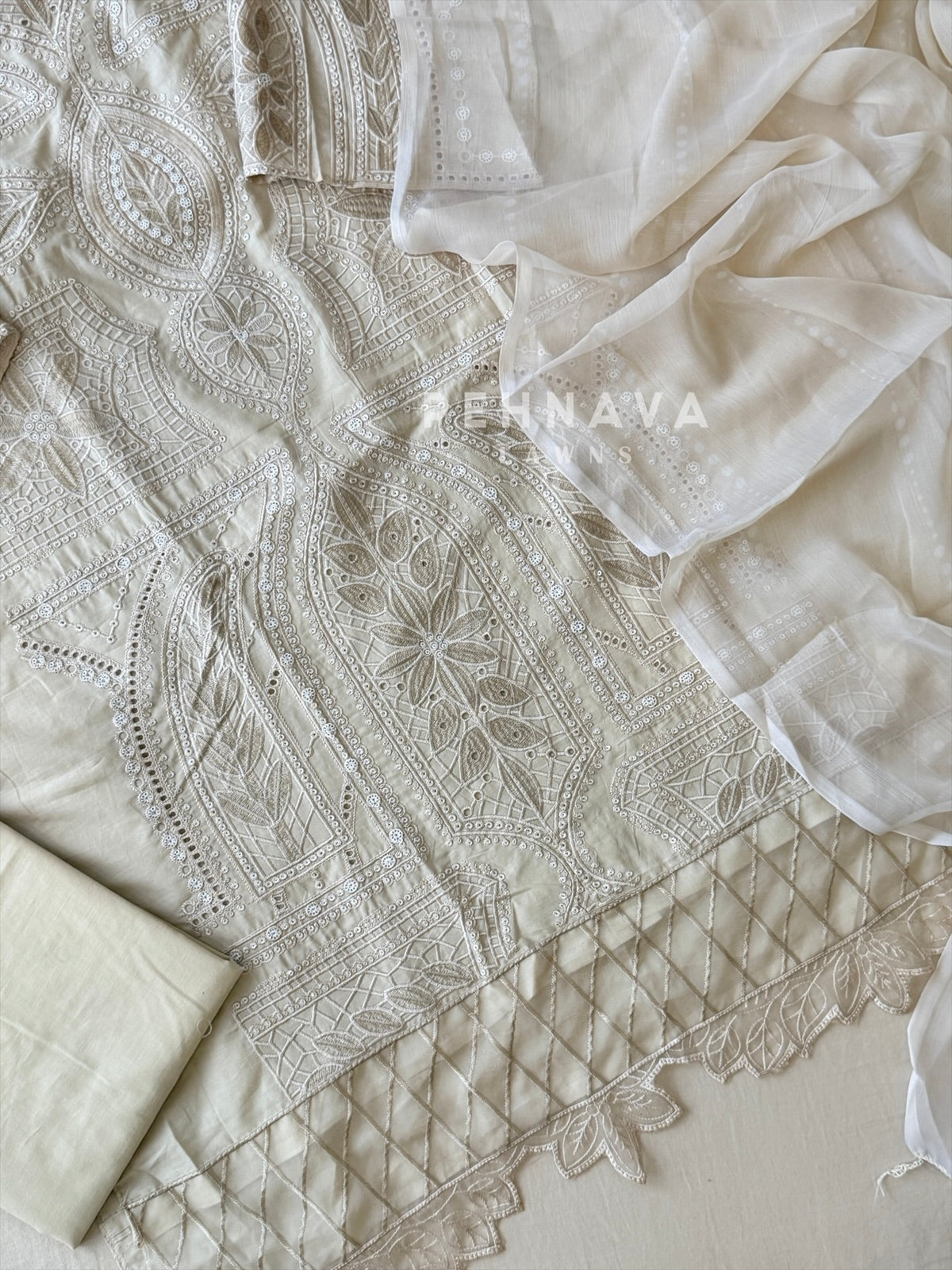 Embroidered Semi Stitched Suit 1915