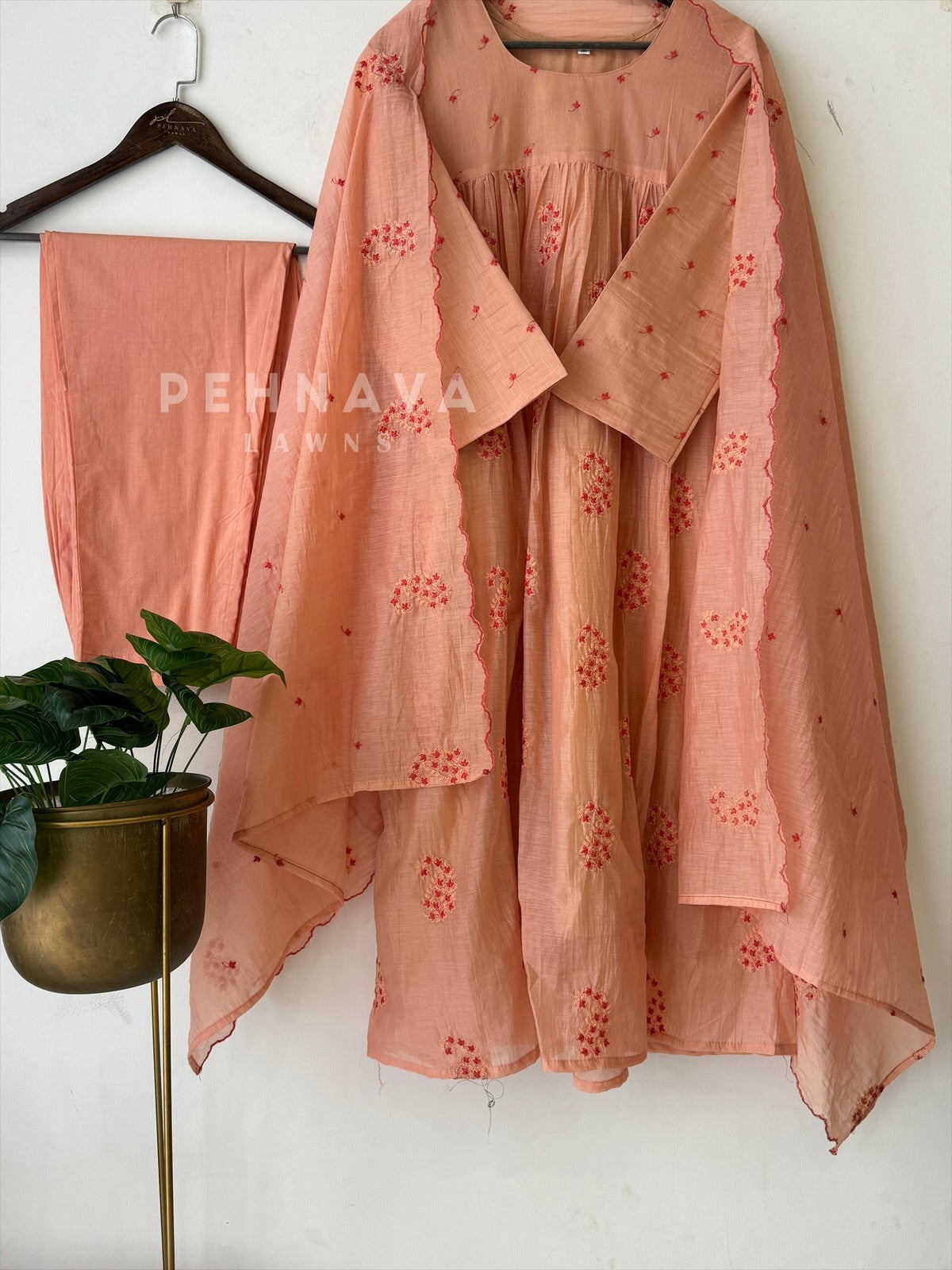 Chanderi Embroidered Suit