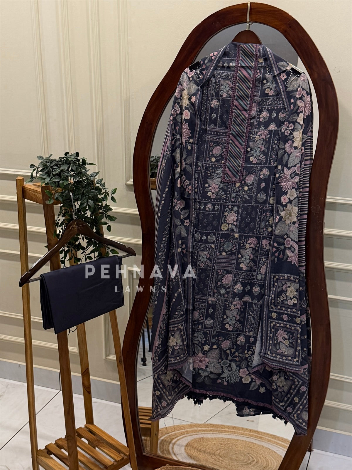 Floral Printed Unstitched Suit C-18