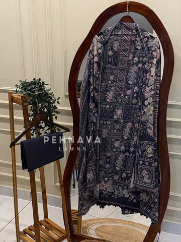 Floral Printed Unstitched Suit C-18