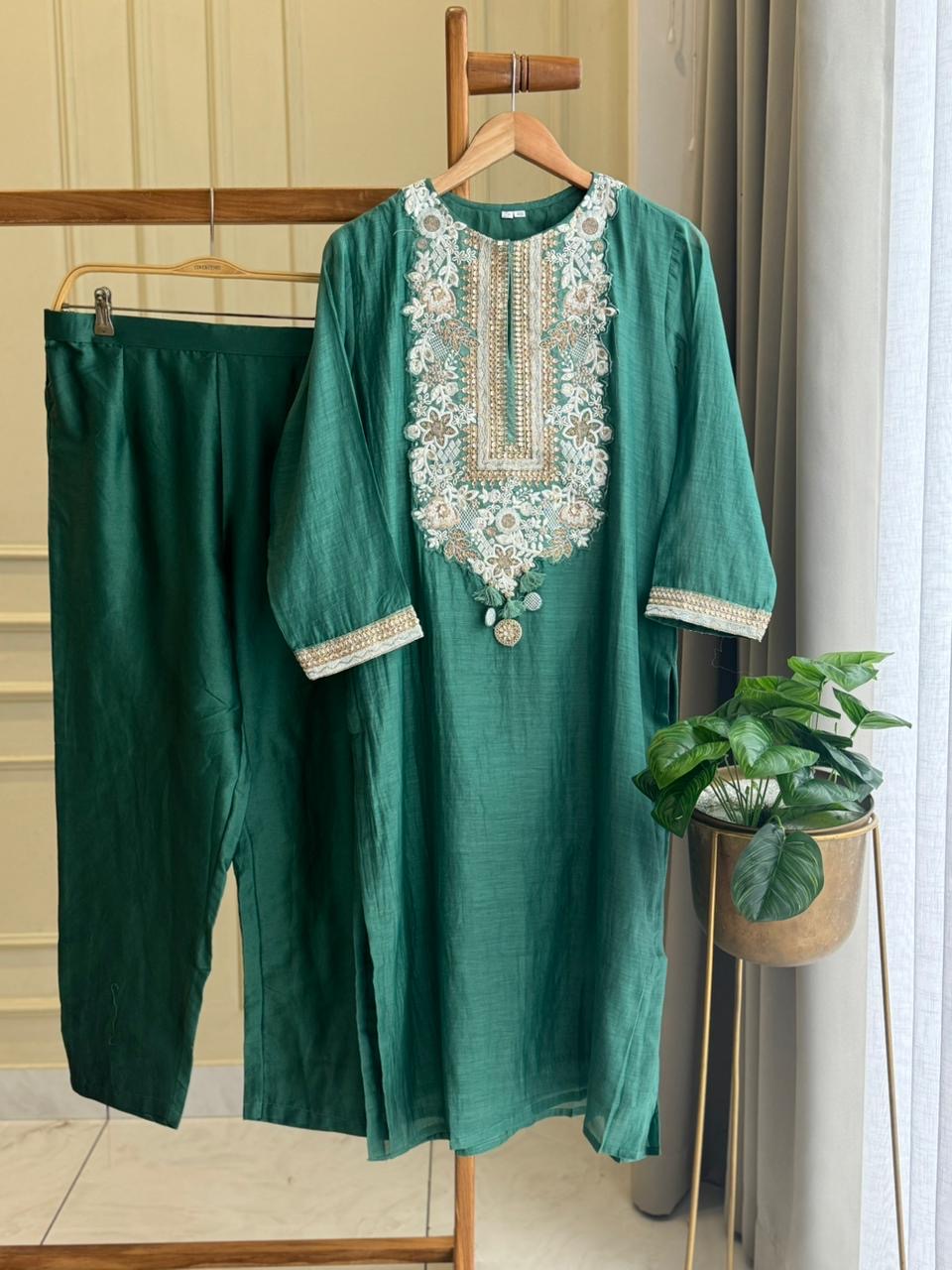 Premium Indo western Mulchanderi Two piece Set