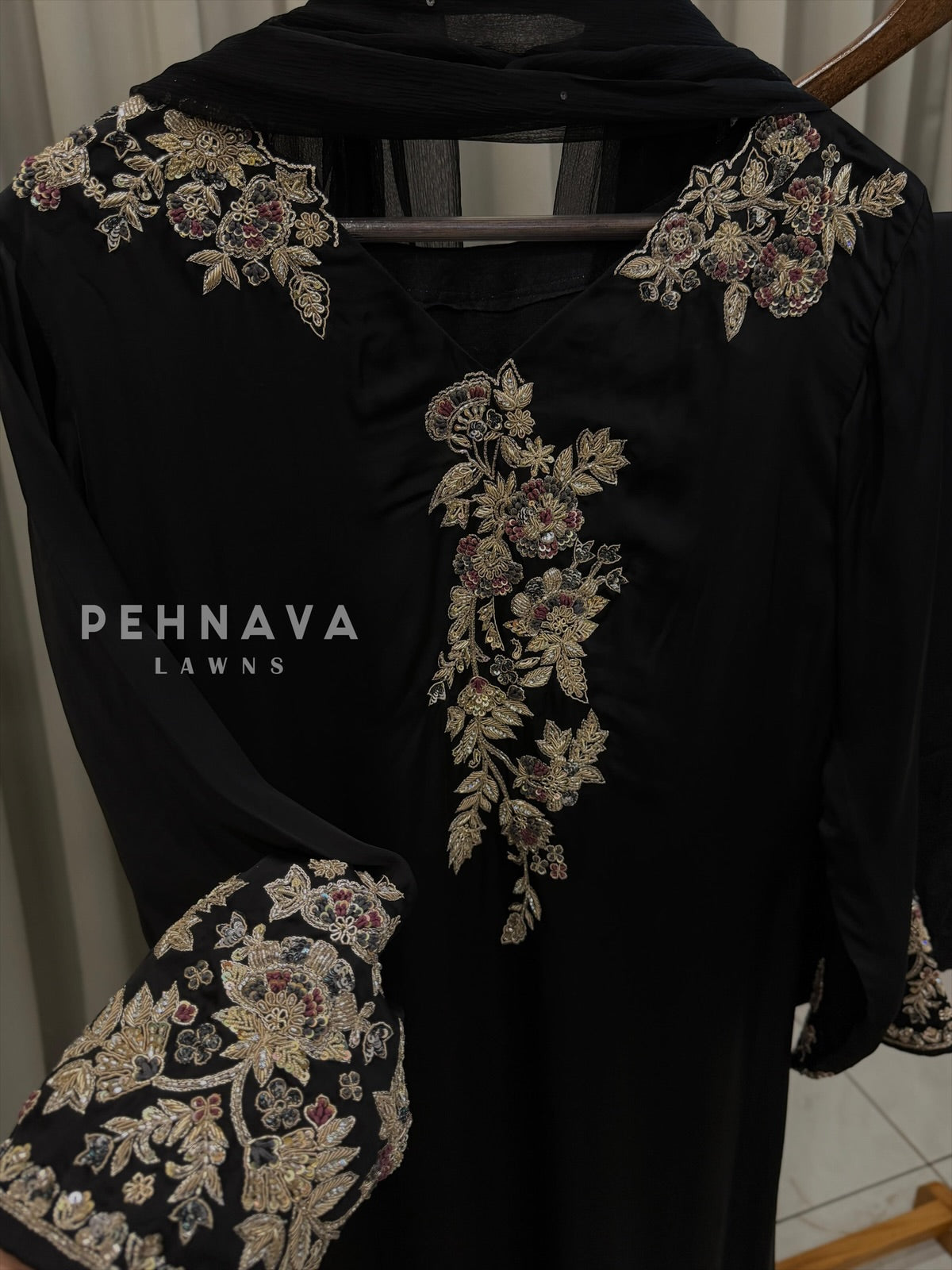 Premium Crepe Embroidered Suit
