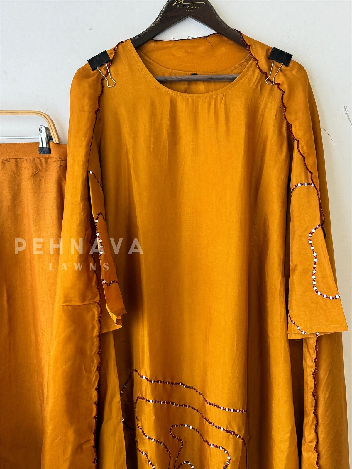 Mirror Work Silk Suit Set-3212