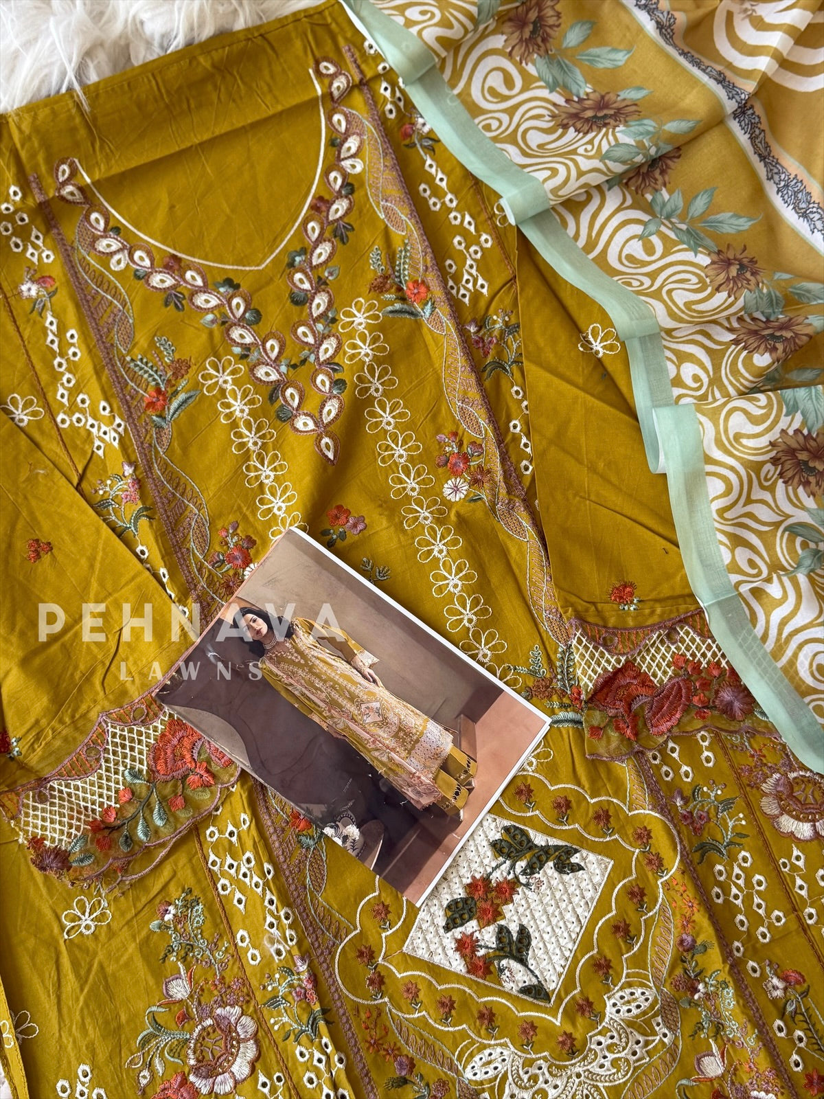 Embroidered Semi Stitched Suit 3906A