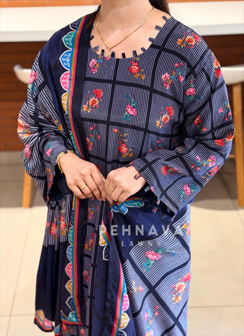 Printed Crepe Suit Set 5066