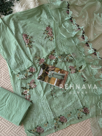 Embroidered Semi Stitched Suit 3903B