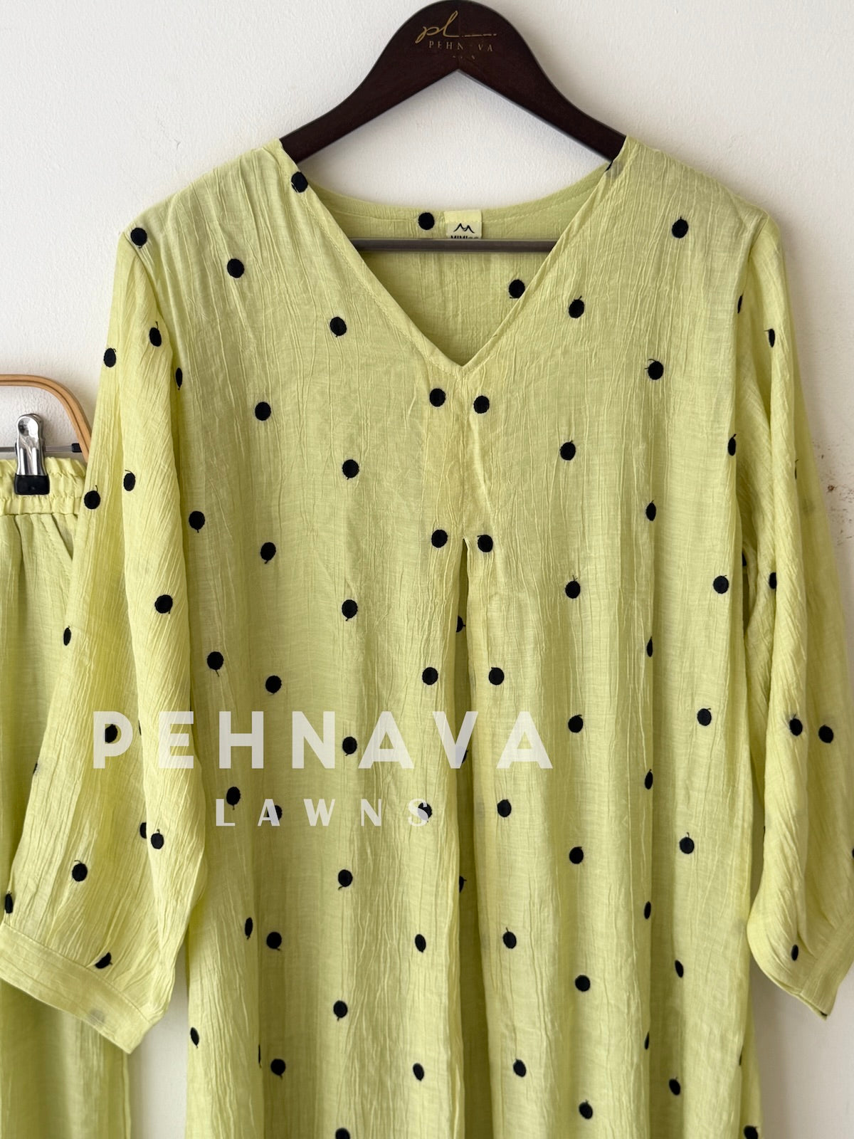 Polka Dot Embroidered Imported Suit-220
