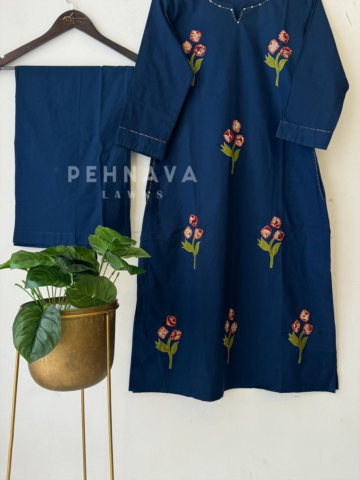 Appliqué Cotton Suit Set