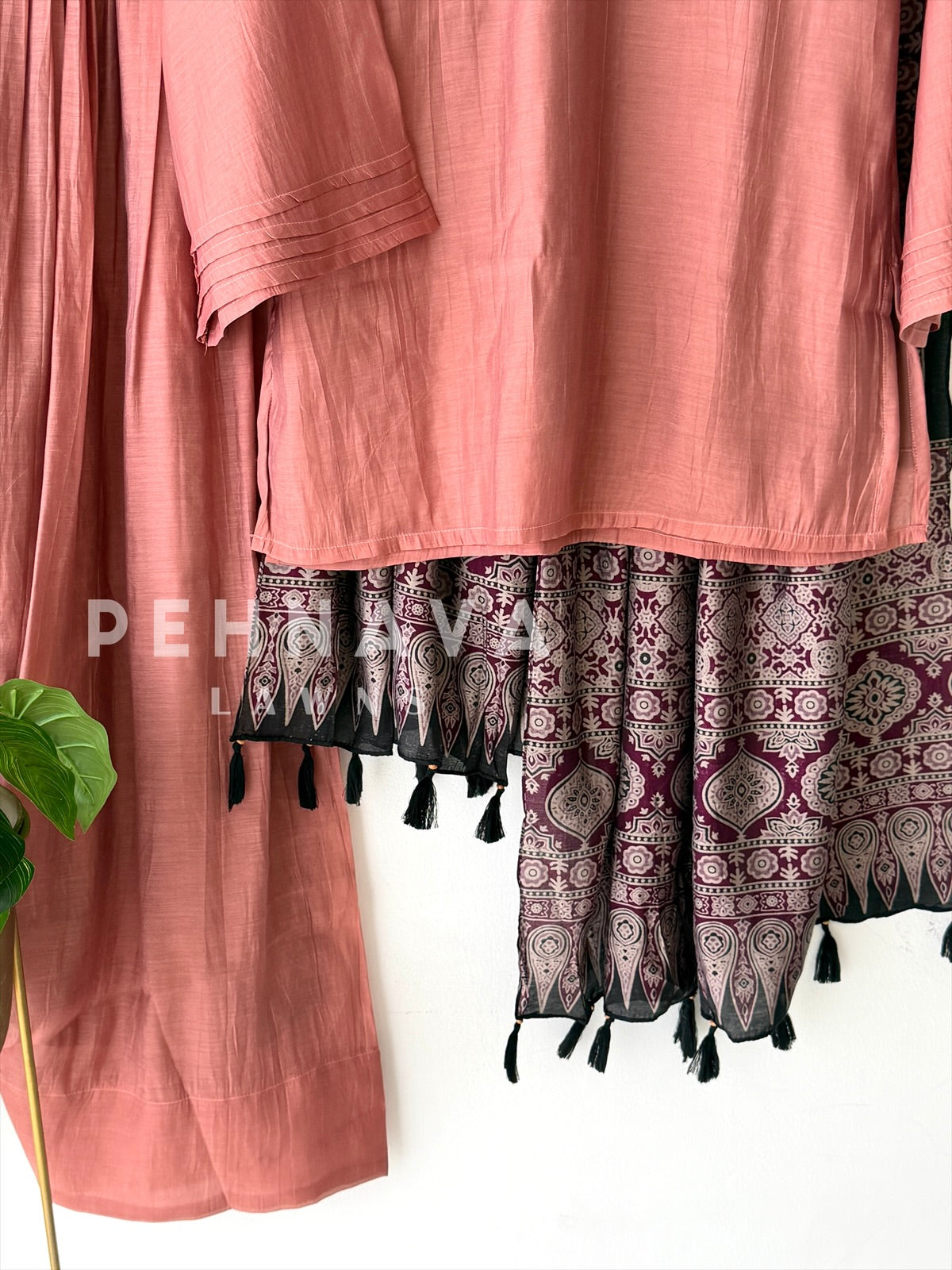 Farshi Shalwar Set with Ajrak Printed Dupatta-B269