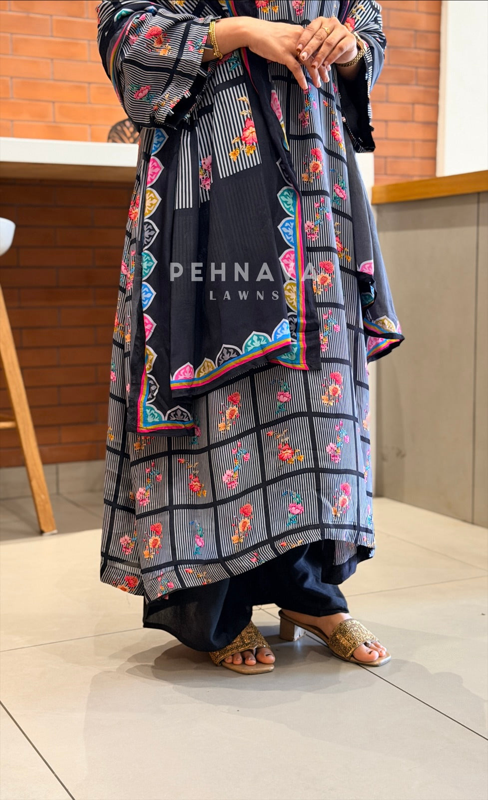 Printed Crepe Suit Set 5066