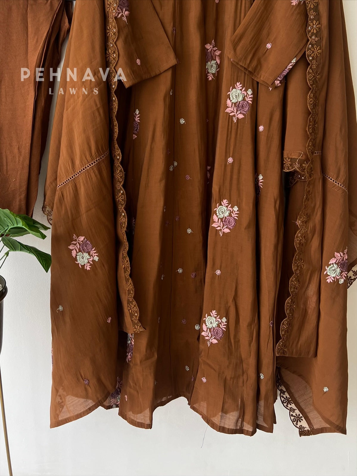 Embroidered Three Piece Suit-15686