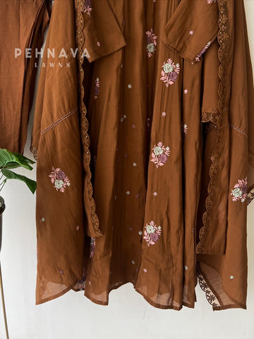 Embroidered Three Piece Suit-15686