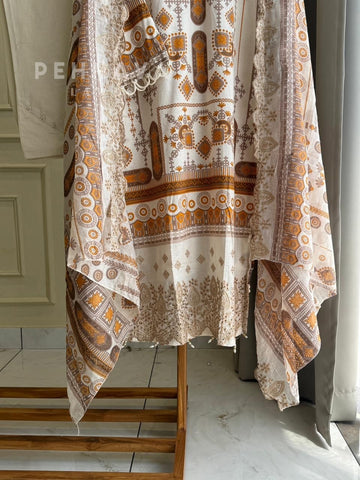 Embroidered Printed Cotton Set-1110