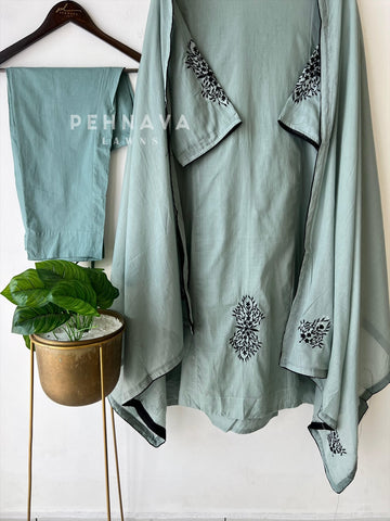 Black Thread Embroidered Suit