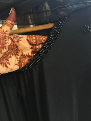 Chinnon hand worked party wear-Black2728