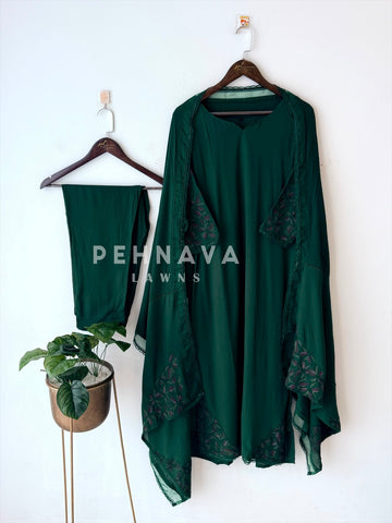 Embroidered Lace Detailed Suit-1001