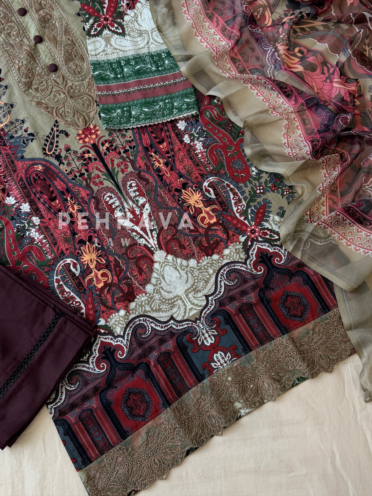 Printed Unstitched Suit-1751