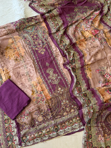 Dual Shade Muslin Suit-198