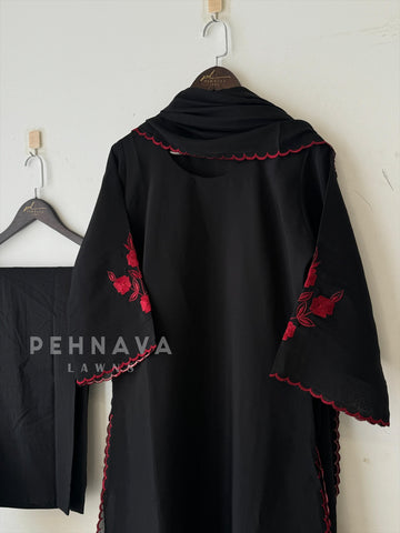 Floral Embroidered Chanderi A-Line Suit Set 3177 DR3