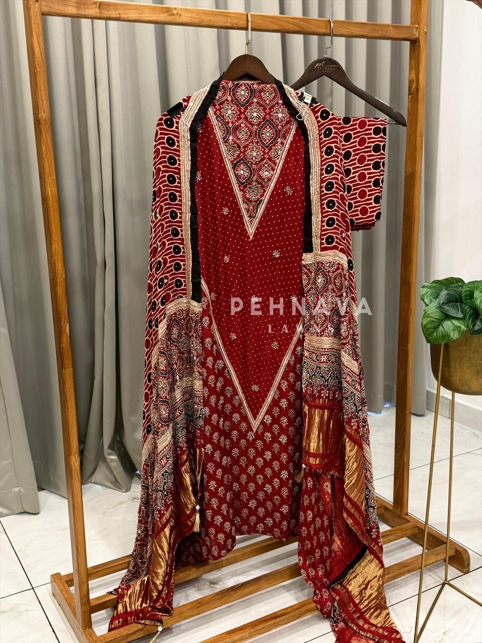 Ajrak Printed Unstitched Suit