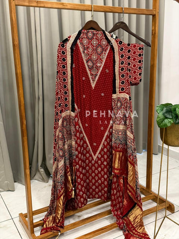 Ajrak Printed Unstitched Suit