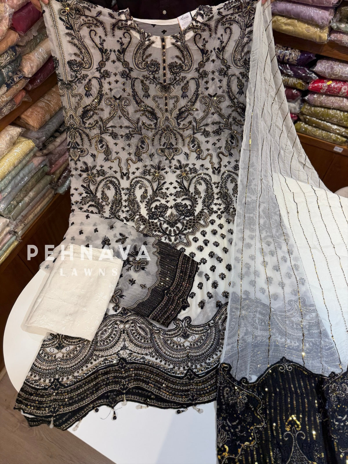 Heavy Embroidery Chiffon Suit