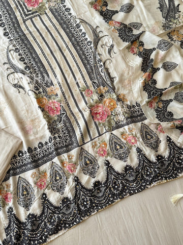 Muslin Unstitched Suit-KT-342 - Pehnava Lawns