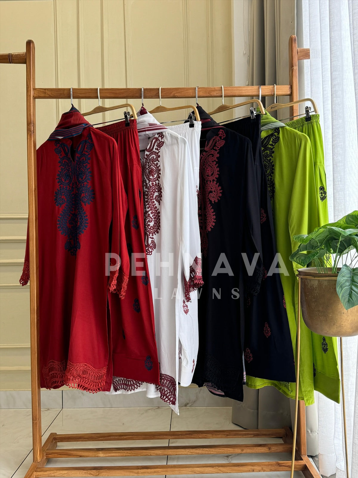 Imported Rayon Embroidered  Suit Set- LRC 258 - Pehnava Lawns