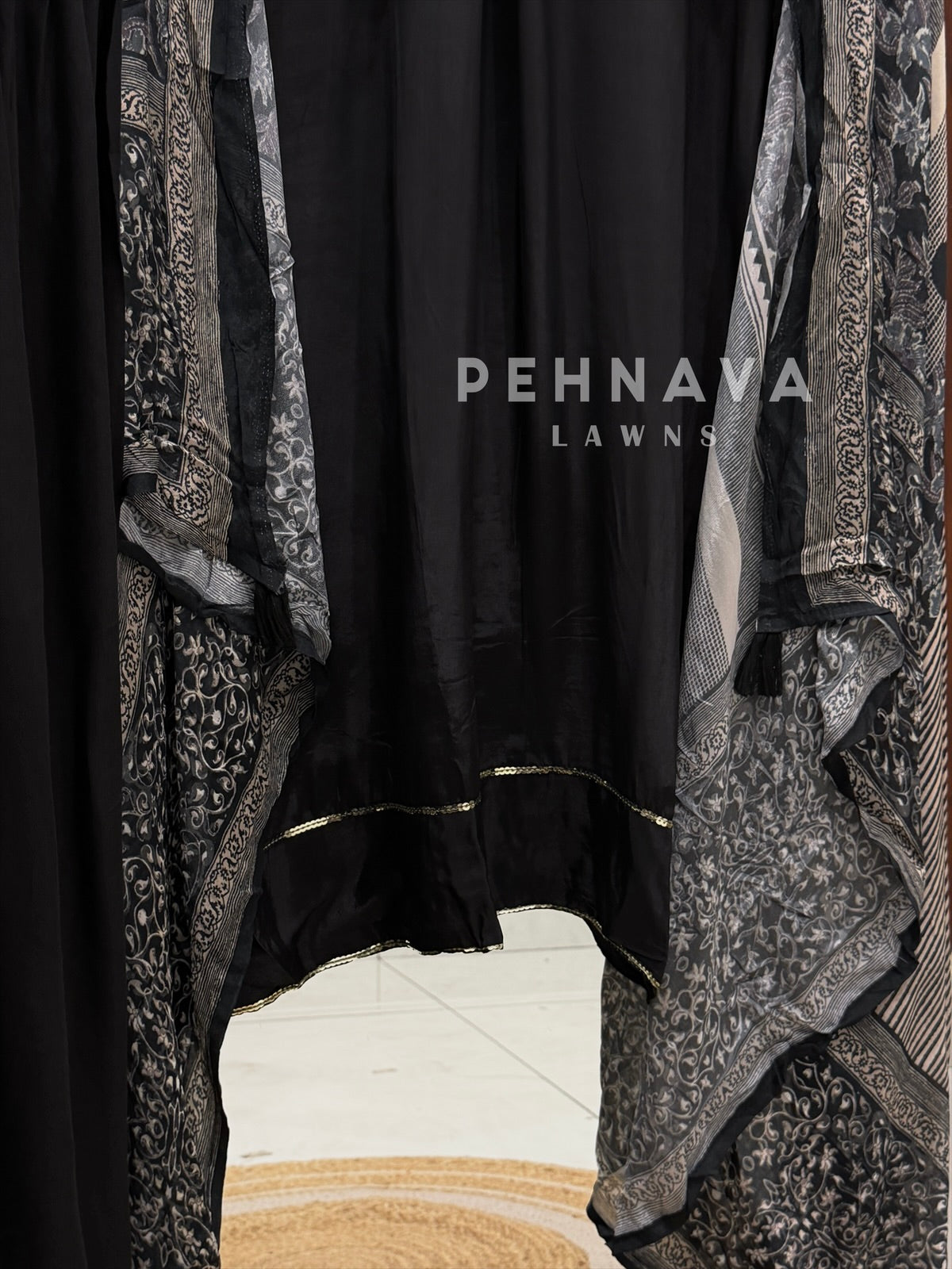 Ajrak Printed Dupatta Kaftan Suit Set-B290