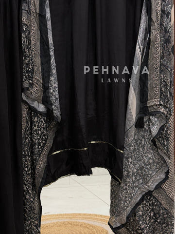 Ajrak Printed Dupatta Kaftan Suit Set-B290