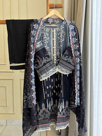 Black Printed Pakistani Salwar-3